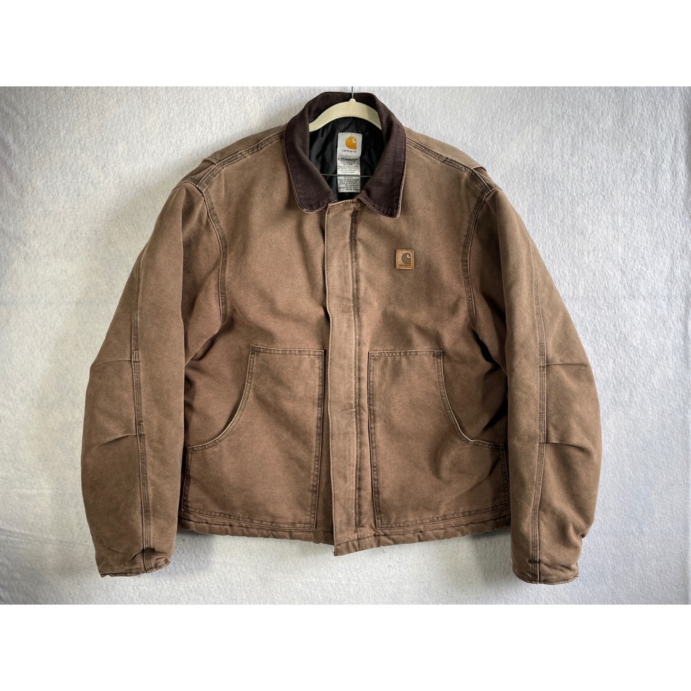 Vintage Carhartt J22 CHT Collared Detroit Jacket‎ Large Chestnut Brown MINT